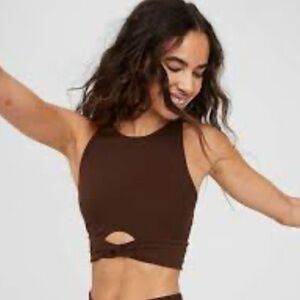 Aerie Offline Brown Twist Crop Tank Size L